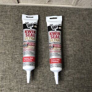 Pack of 2 DAP Kwik Seal Ultra Glossy White Advanced Silicon Sealant Kitchen Bath